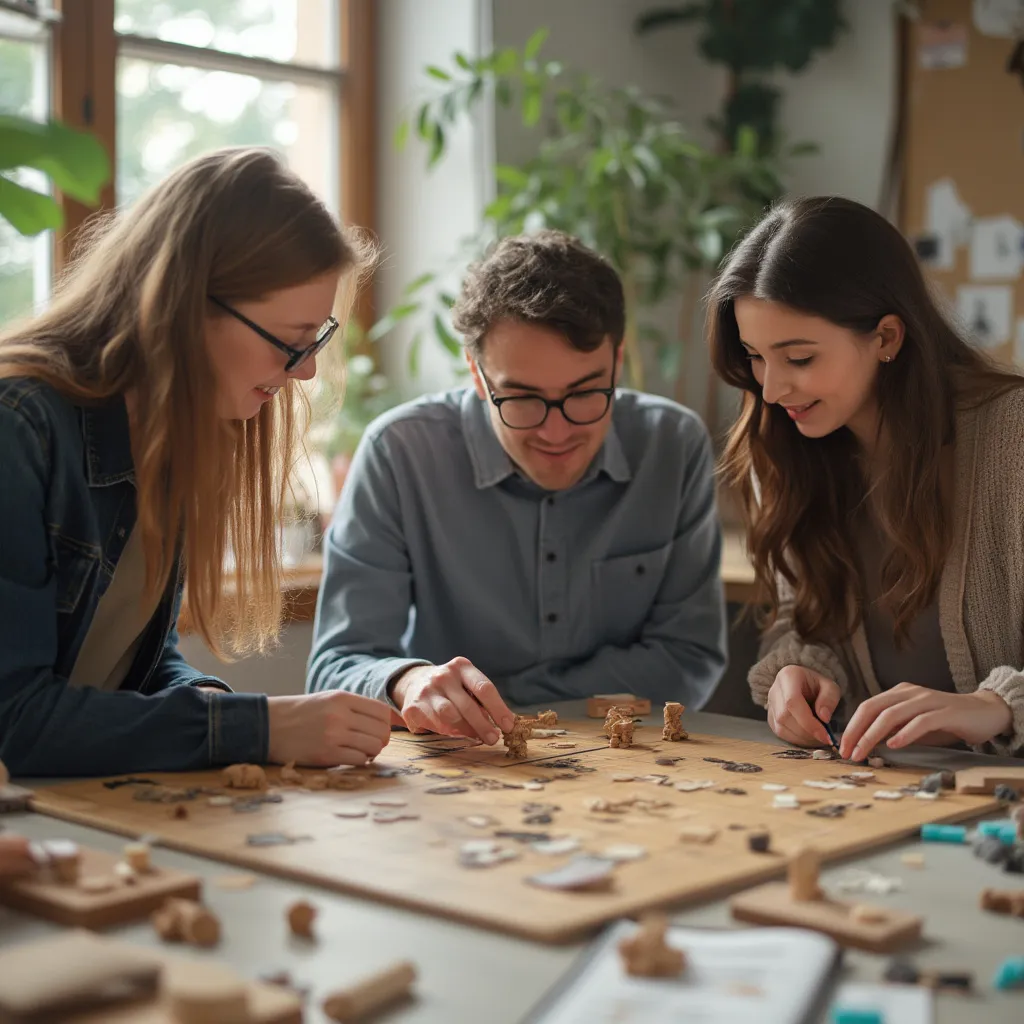 Team working on board game design